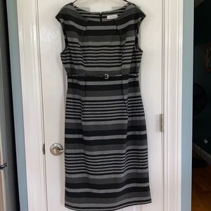 Calvin Klein black and gray striped dress